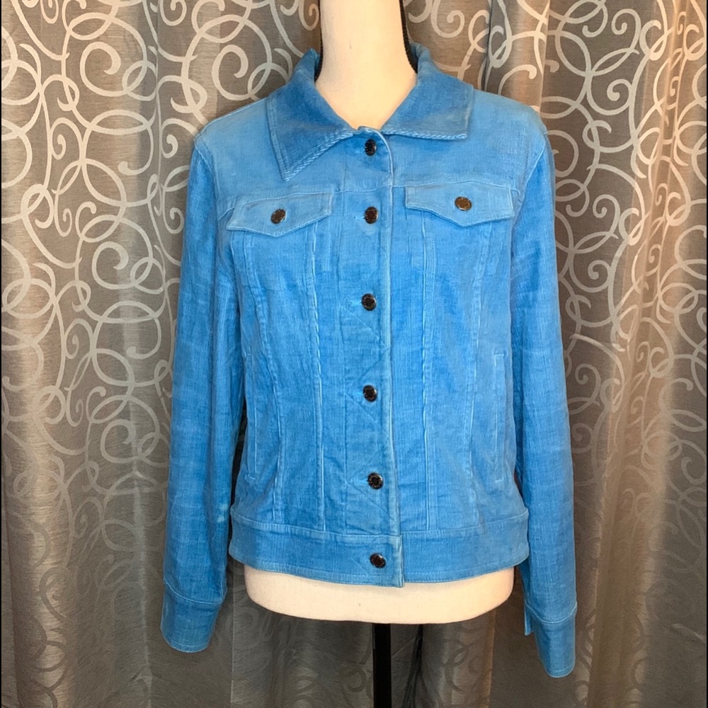 Bamboo Traders Corduroy Jacket Medium Blue